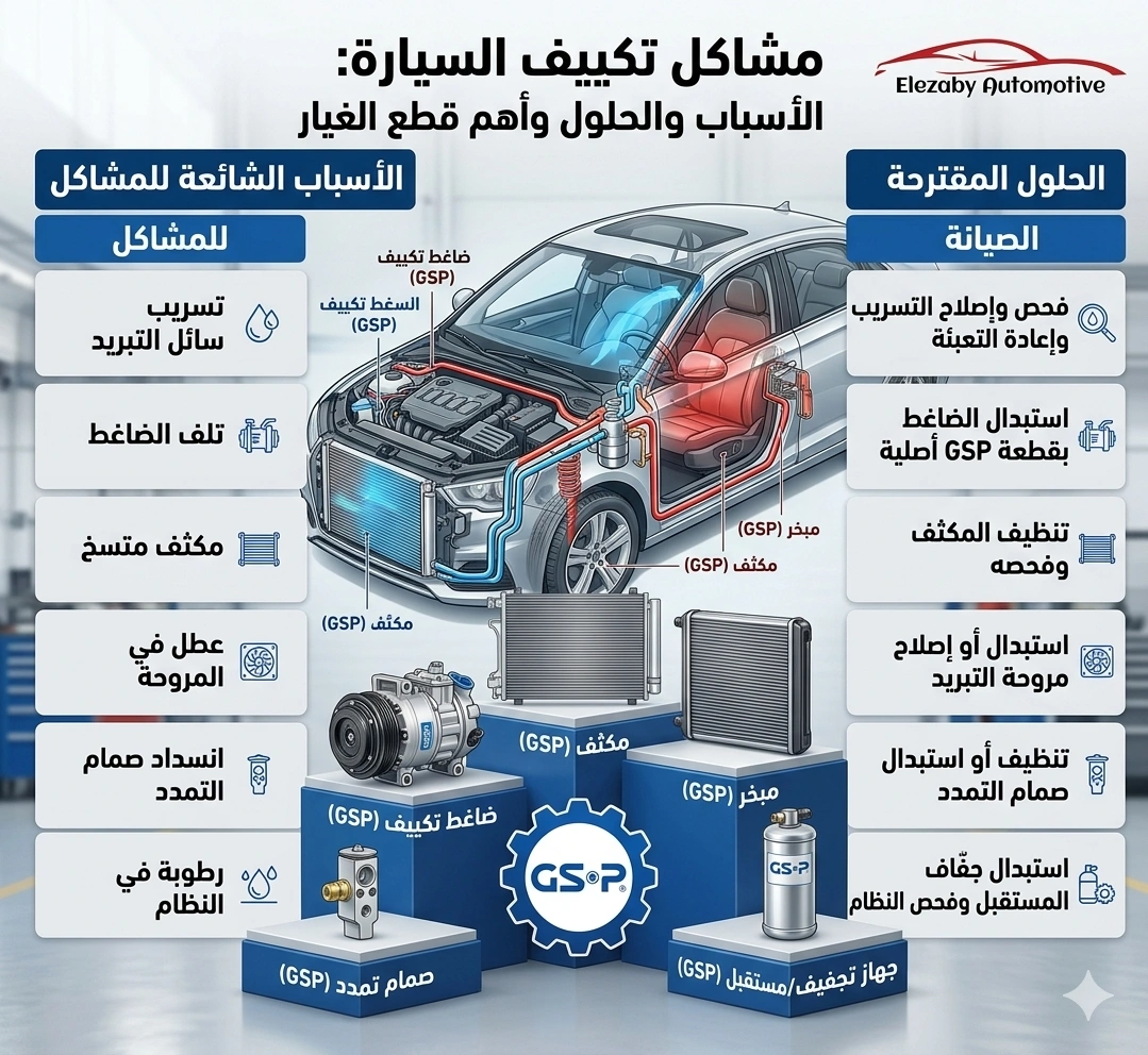 مشاكل تكييف السيارة